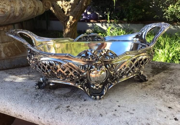 19th Century Silver-plated Bronze Planter