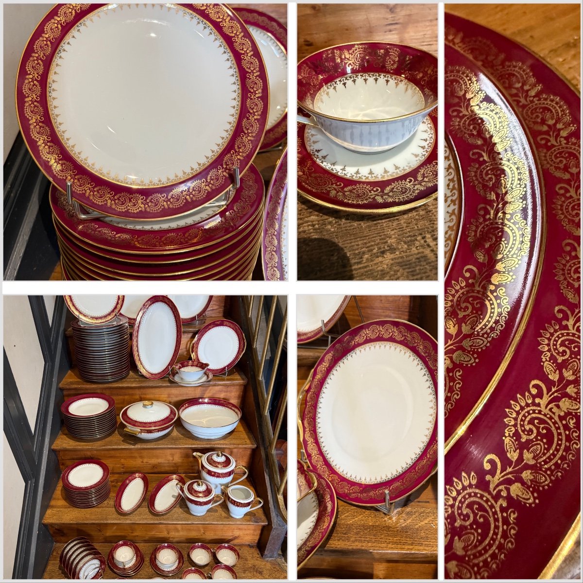 84 Piece Limoges Porcelain Dinner Service