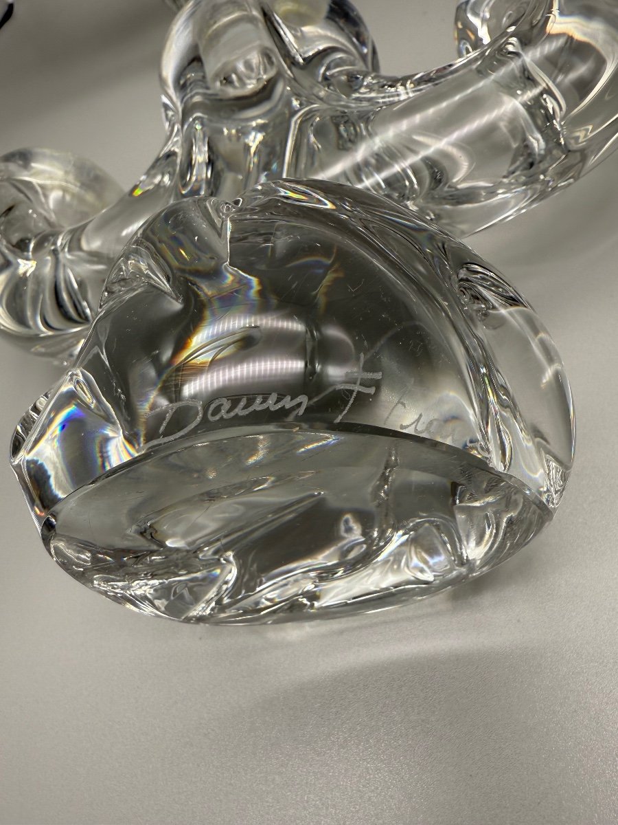 Daum Paire De Bougeoirs Cristal-photo-2