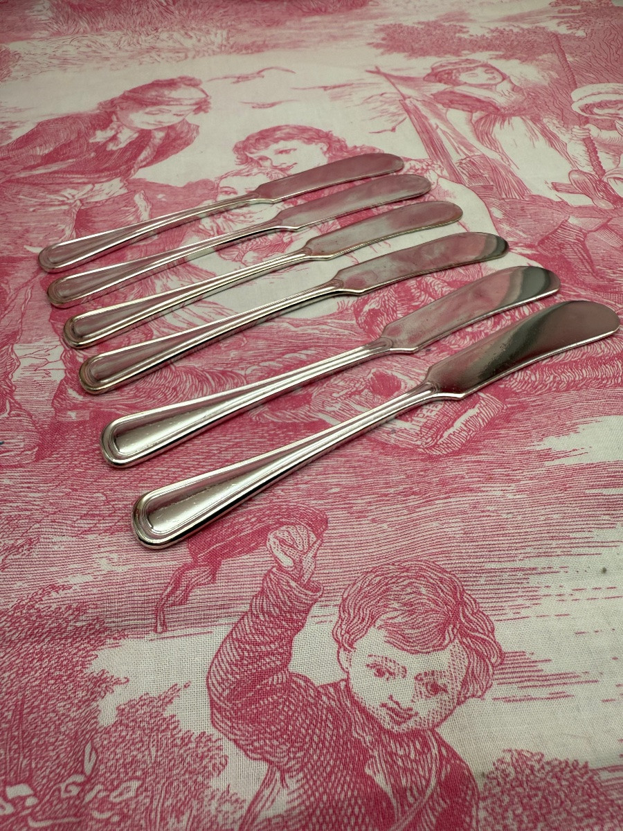Set Of 6 Individual Butter Knives -photo-2