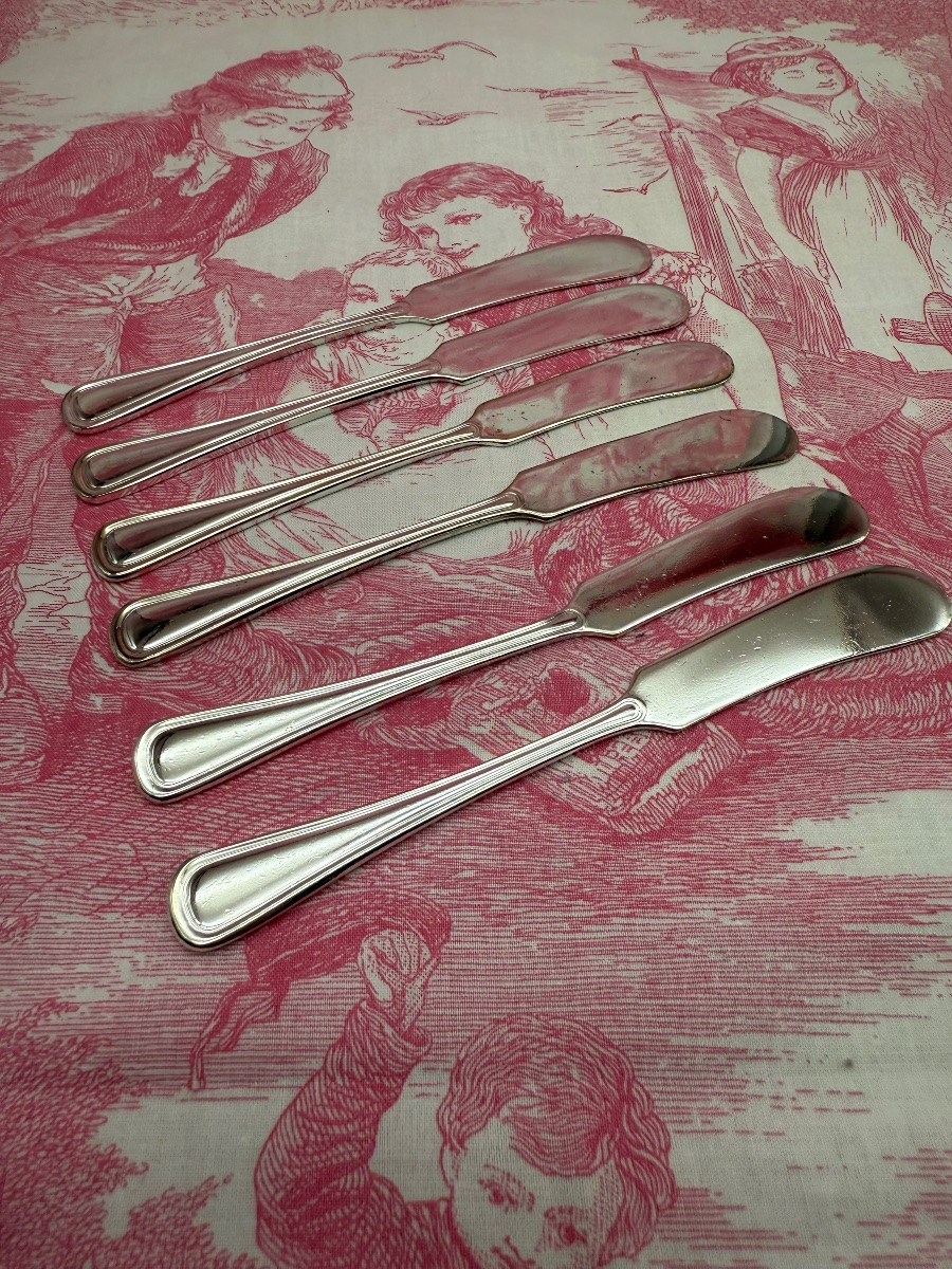 Set Of 6 Individual Butter Knives -photo-3