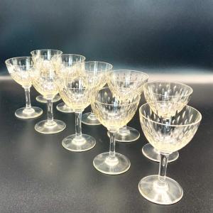 Baccarat 10 White Wine Glasses Paris