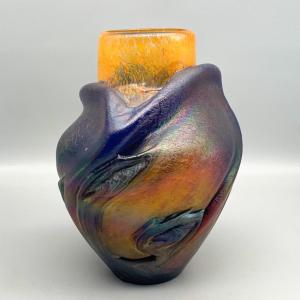 Novaro Ovoid Vase In Glass And Glass Paste