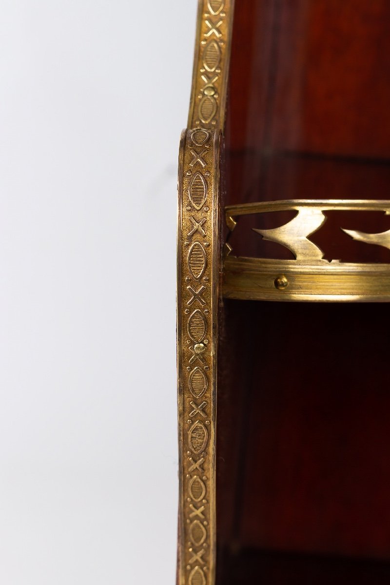 French Louis XVI Style Mahogany Corner With  Gilt Bronze Decoration Circa 1890-1900-photo-4