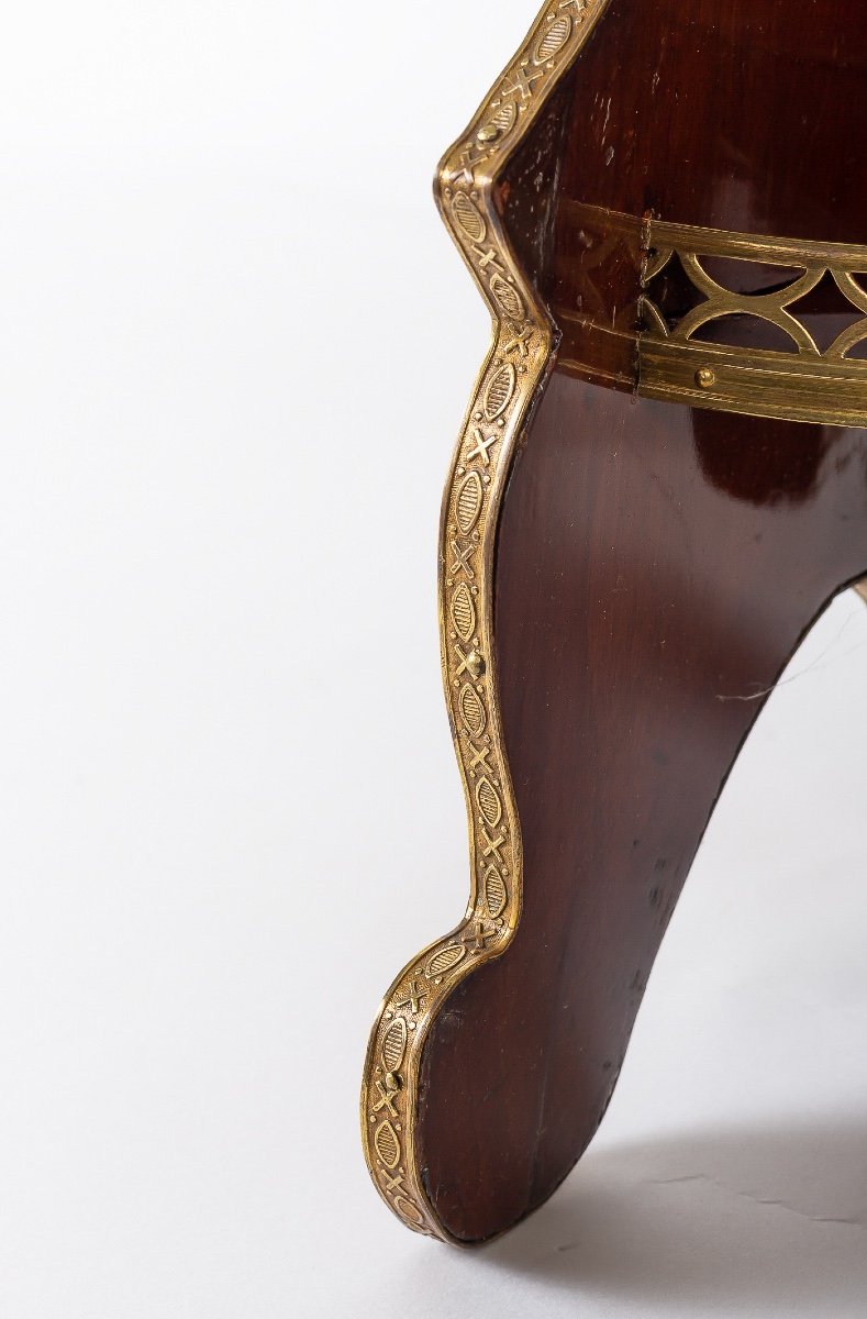 French Louis XVI Style Mahogany Corner With  Gilt Bronze Decoration Circa 1890-1900-photo-1