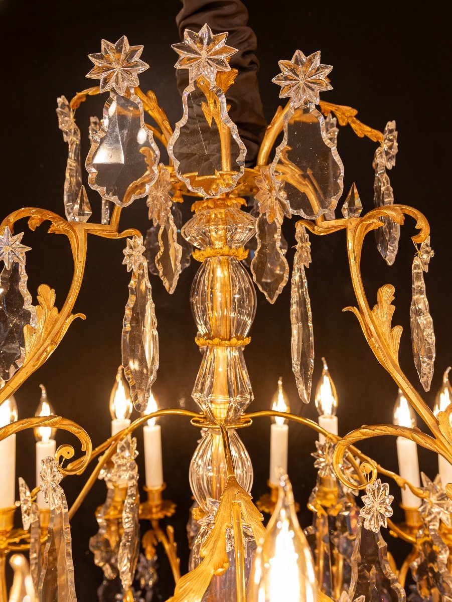Napoleon III Period Baccarat Chandelier In Gilt Bronze And Cut Crystal Circa 1870-photo-2