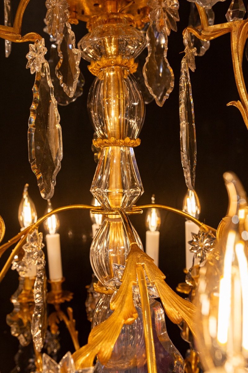 Napoleon III Period Baccarat Chandelier In Gilt Bronze And Cut Crystal Circa 1870-photo-3