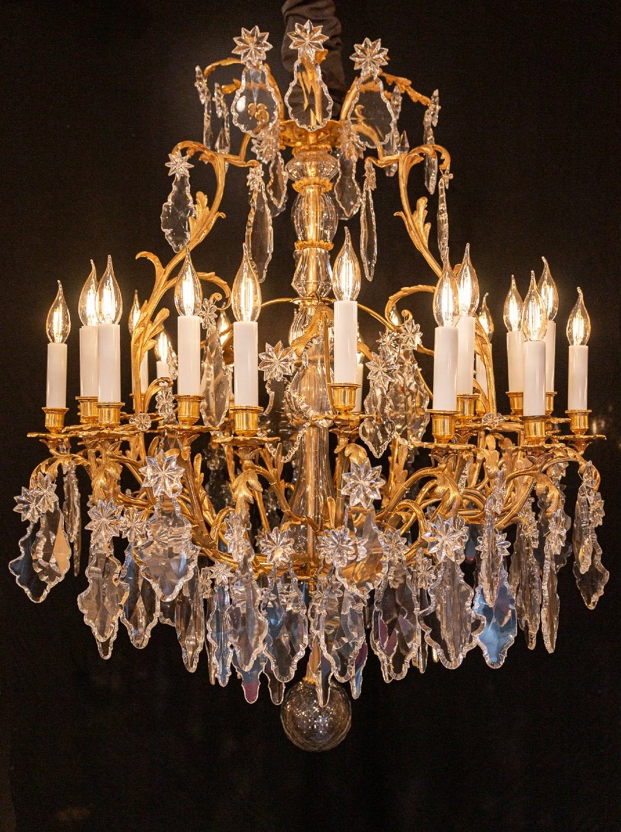 Napoleon III Period Baccarat Chandelier In Gilt Bronze And Cut Crystal Circa 1870-photo-7