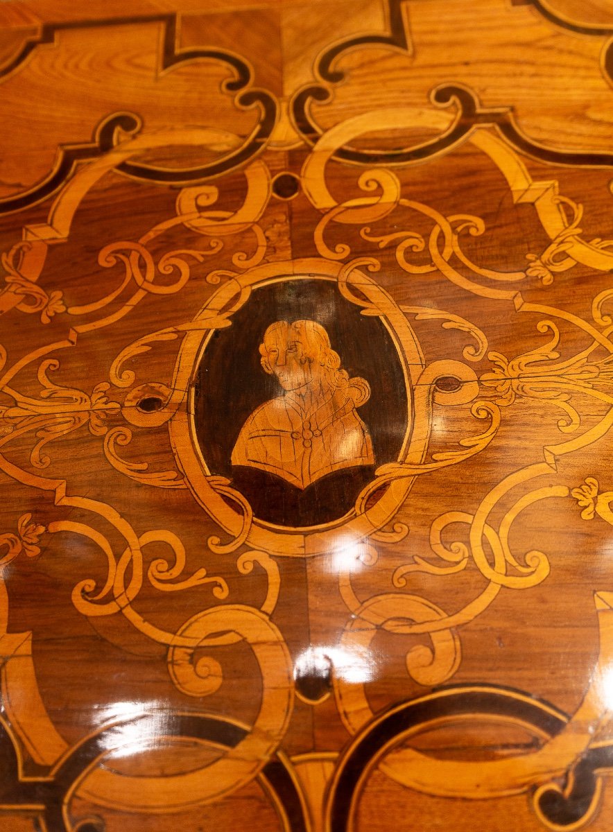 Louis XIV Period Marquetry Chest Of Drawers Decorated With A Ducal Crown Circa 1700-photo-1