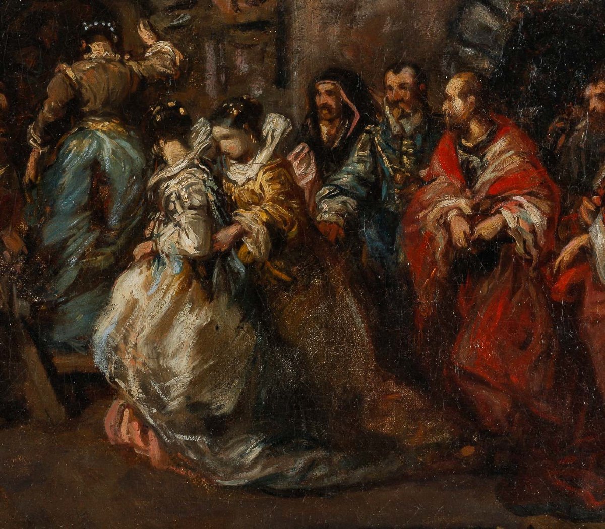 Louis Gabriel Eugène Isabey (1803-1886) The Presentation Of A Bride In Seville Oil On Canvas-photo-3