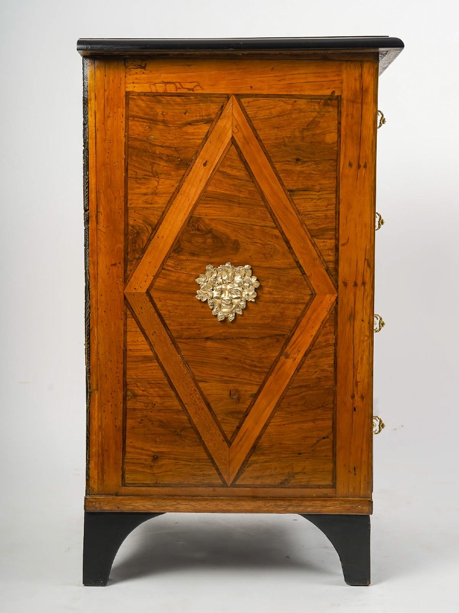 Small Piece Of Furniture In Marquetry Decorated With Flowers And Birds, French Louis XIV Period-photo-1