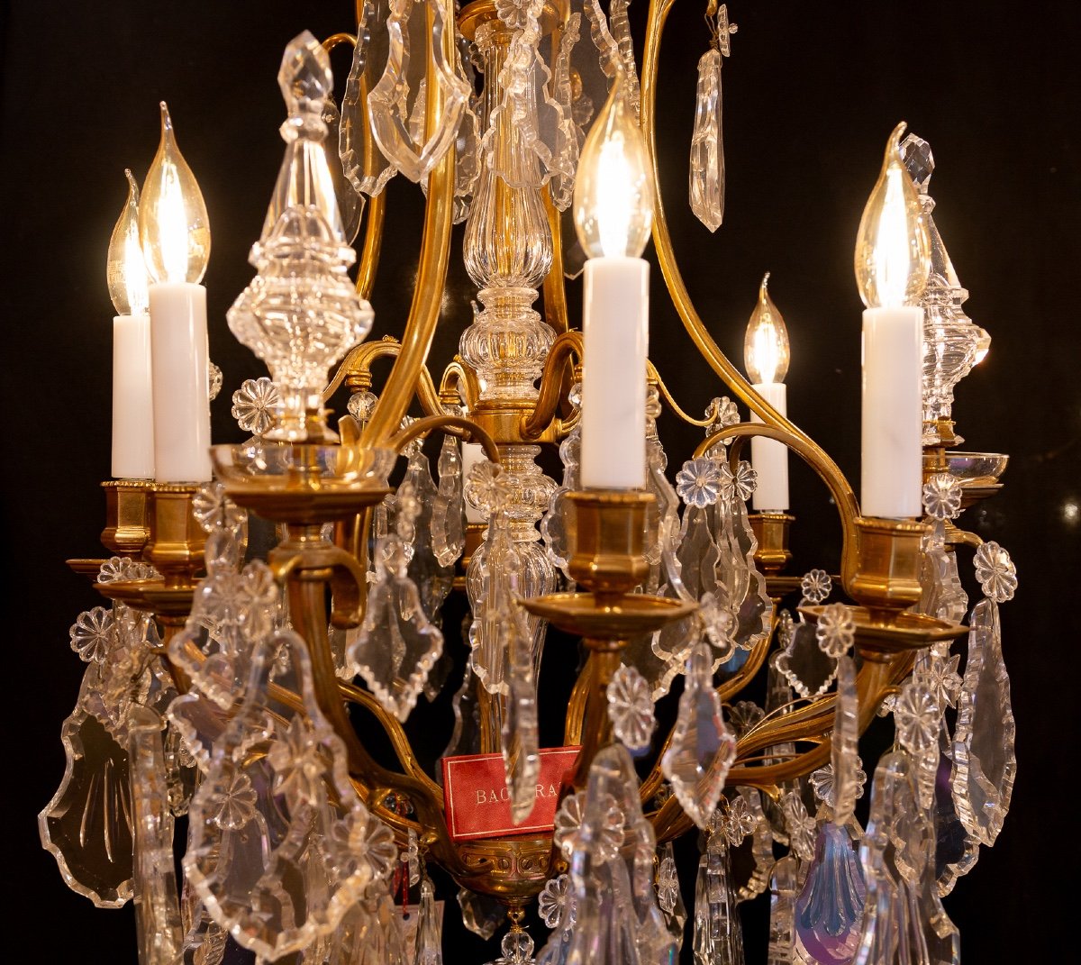 Gilt Bronze Chandelier With Crystal Decoration Attributed To  Baccarat Circa 1880-photo-1