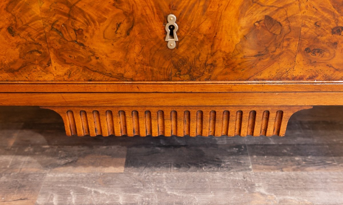 Commode En Noyer Ronceux D’époque Louis XVI Estampillée De Jean-baptiste Courte (1749-1843)-photo-3