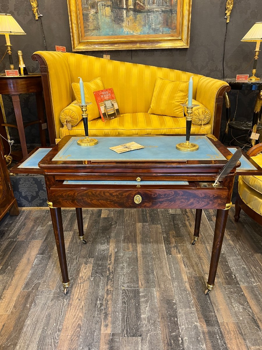 François Honoré Jacob (1770-1841) - Empire Period Mahogany Tronchin Table Circa 1810-photo-2