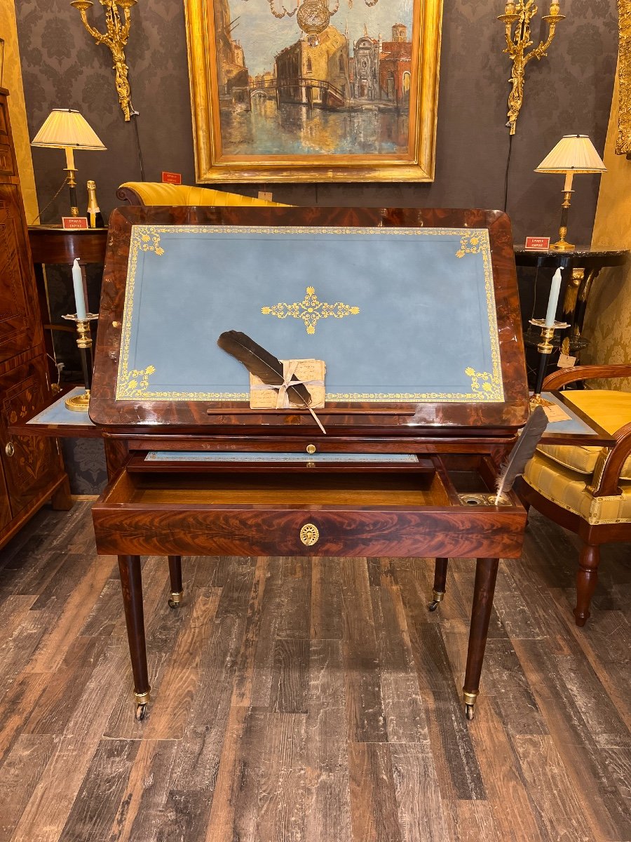 François Honoré Jacob (1770-1841) - Empire Period Mahogany Tronchin Table Circa 1810-photo-3