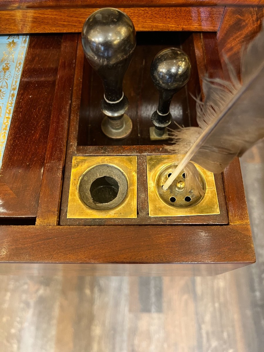 François Honoré Jacob (1770-1841) - Empire Period Mahogany Tronchin Table Circa 1810-photo-6