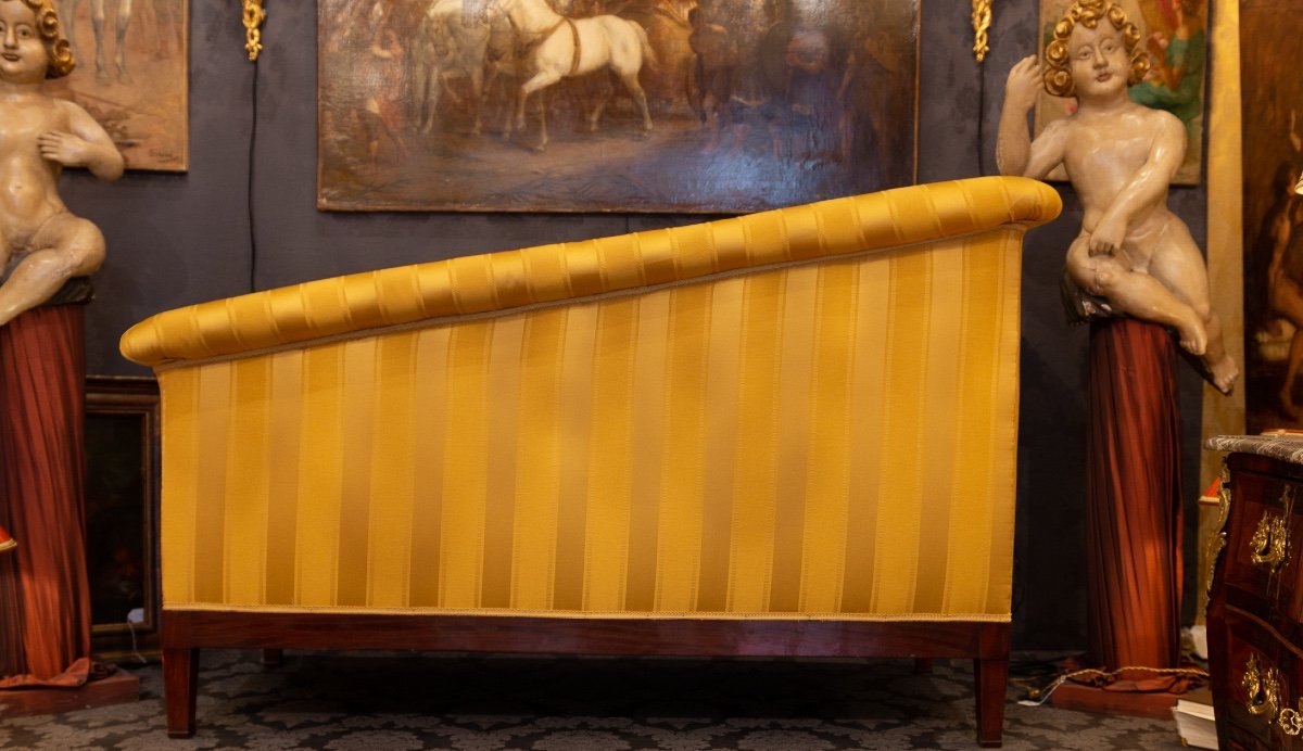 Large Mahogany And Mahogany Veneered Sofa Or Paumier From The French Empire Period Circa 1810-photo-5