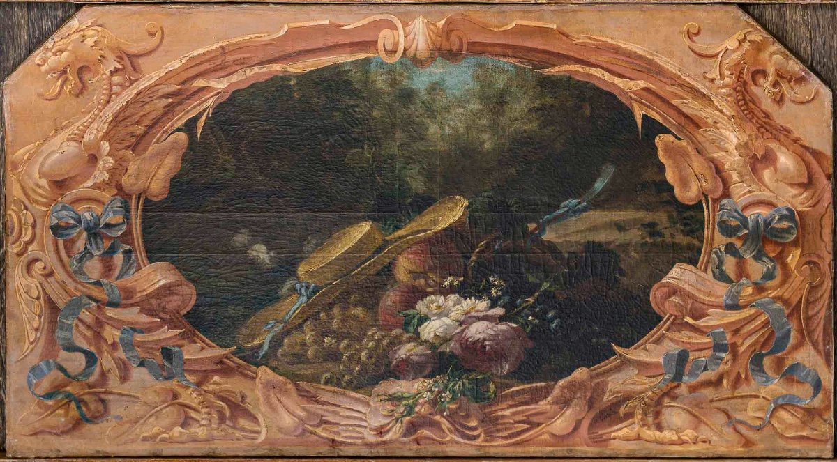 Alphonse Carrière (1808-1881) - Décor De Boiserie Composé De Six Natures Mortes Aux Oiseaux-photo-4