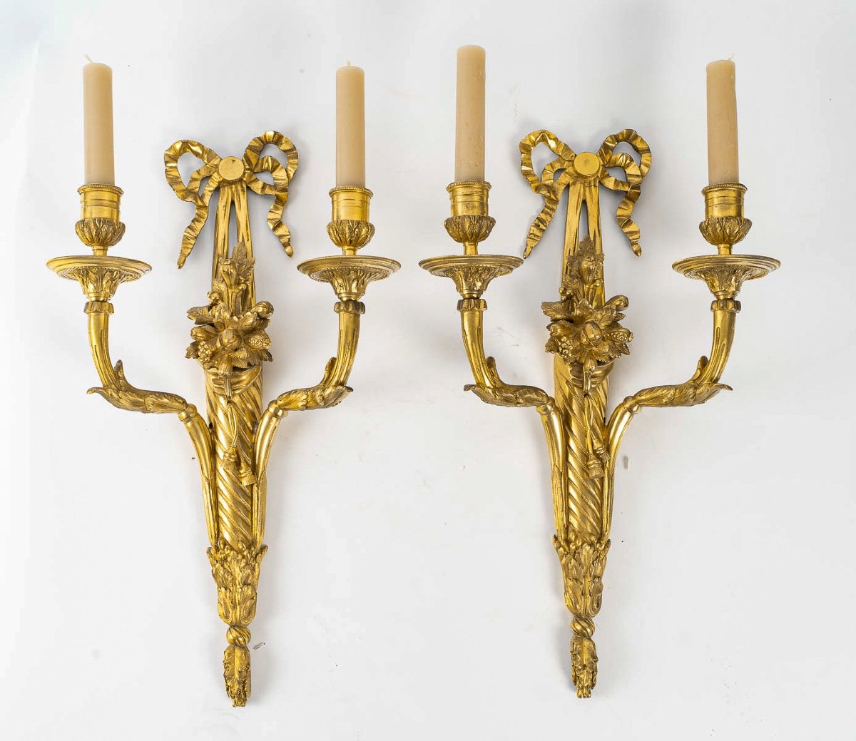 A Pair Of Louis XVI Period Ormolu Sconces With Quivers Circa 1780-photo-2