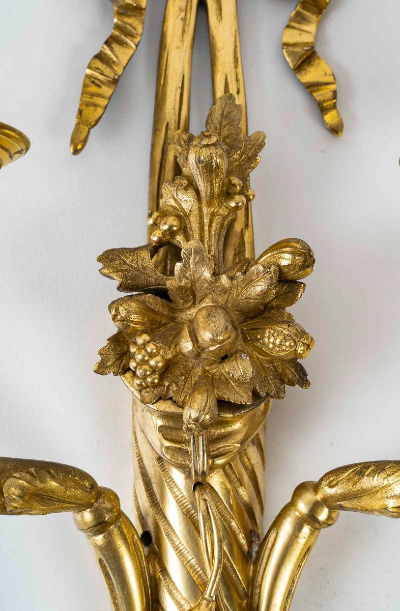 A Pair Of Louis XVI Period Ormolu Sconces With Quivers Circa 1780-photo-4