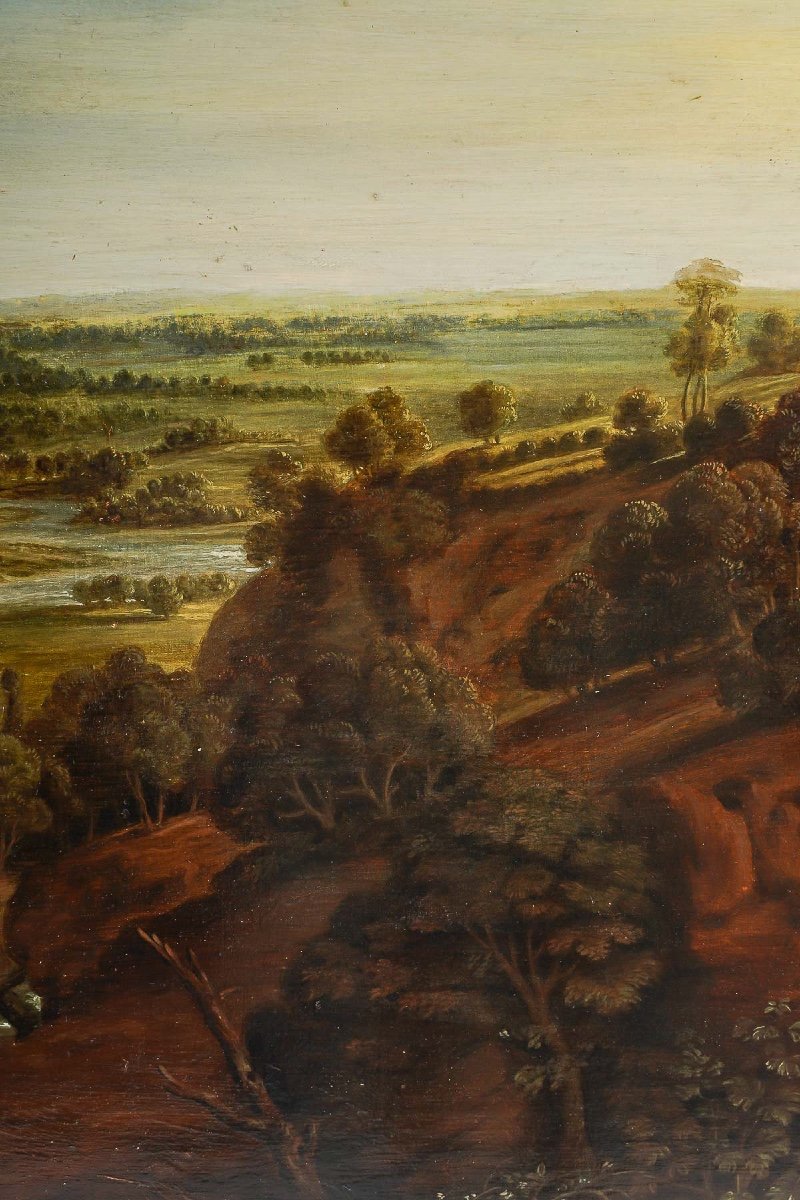 French School Circa 1700 Oil On Wood Lively Scene Of Country Life-photo-2