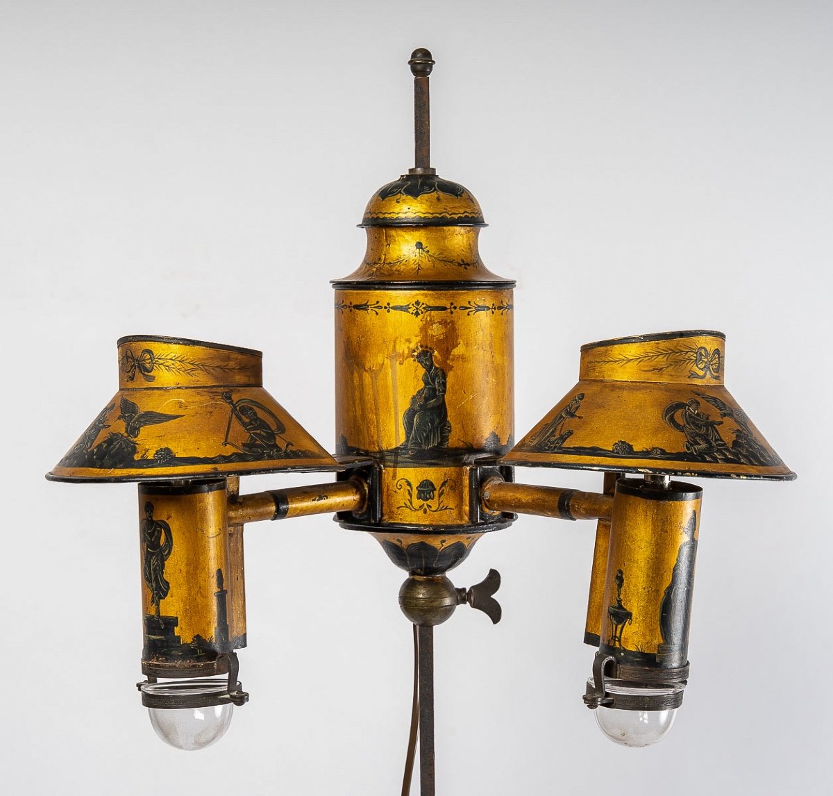 Lampe à Quinquet Montée Sur Piétement En Acajou époque Empire Vers 1810-photo-2