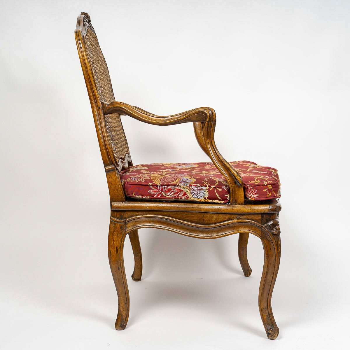 Pierre Nogaret - Louis XV Period Moulded And Carved Walnut Cane Armchair Circa 1765-photo-2