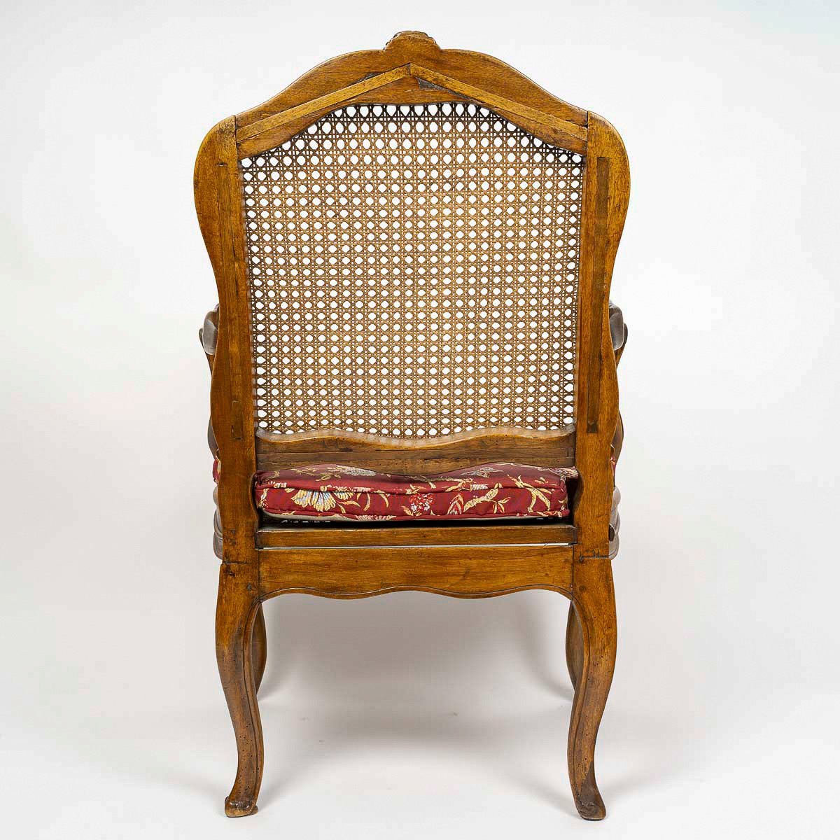 Pierre Nogaret - Louis XV Period Moulded And Carved Walnut Cane Armchair Circa 1765-photo-3