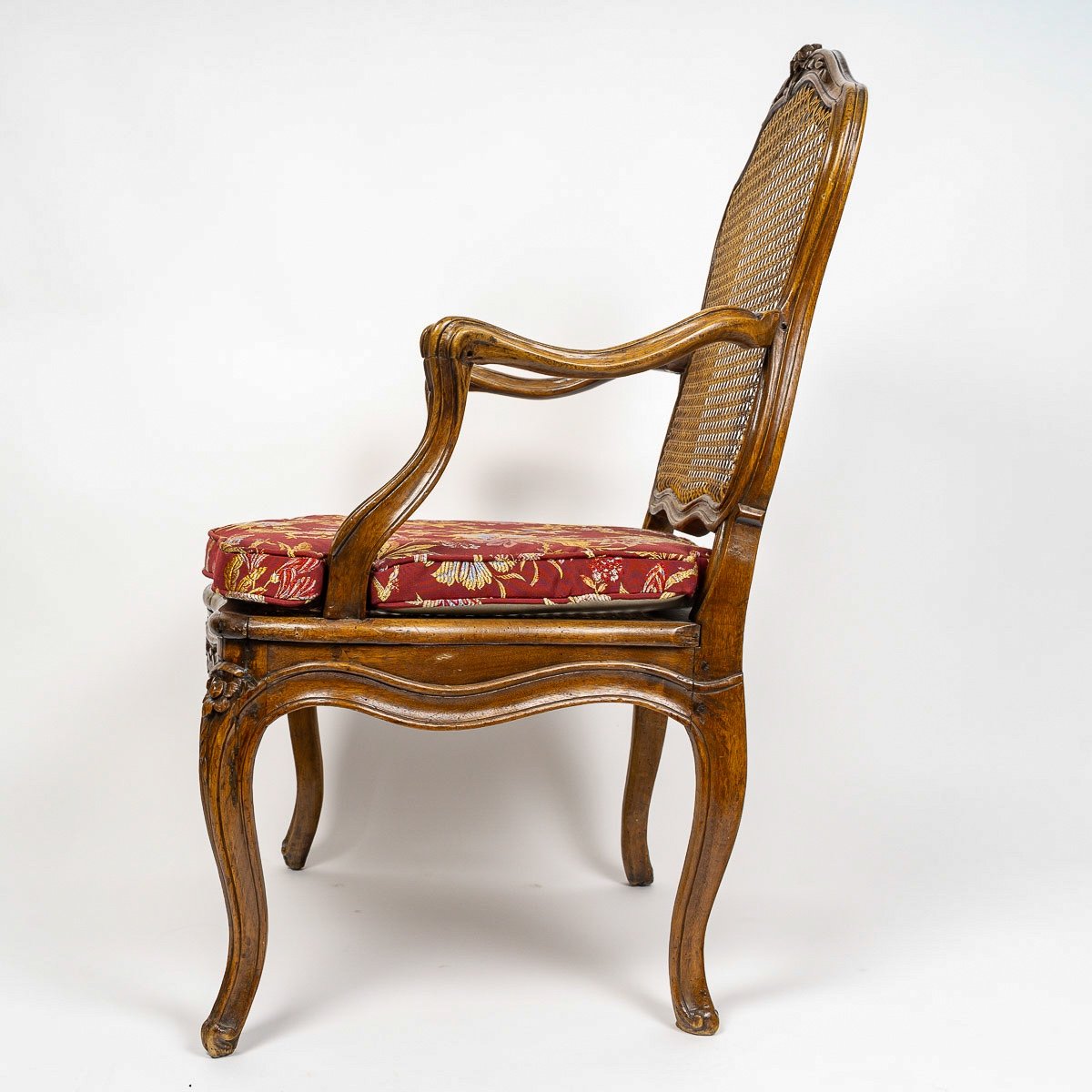 Pierre Nogaret - Louis XV Period Moulded And Carved Walnut Cane Armchair Circa 1765-photo-4