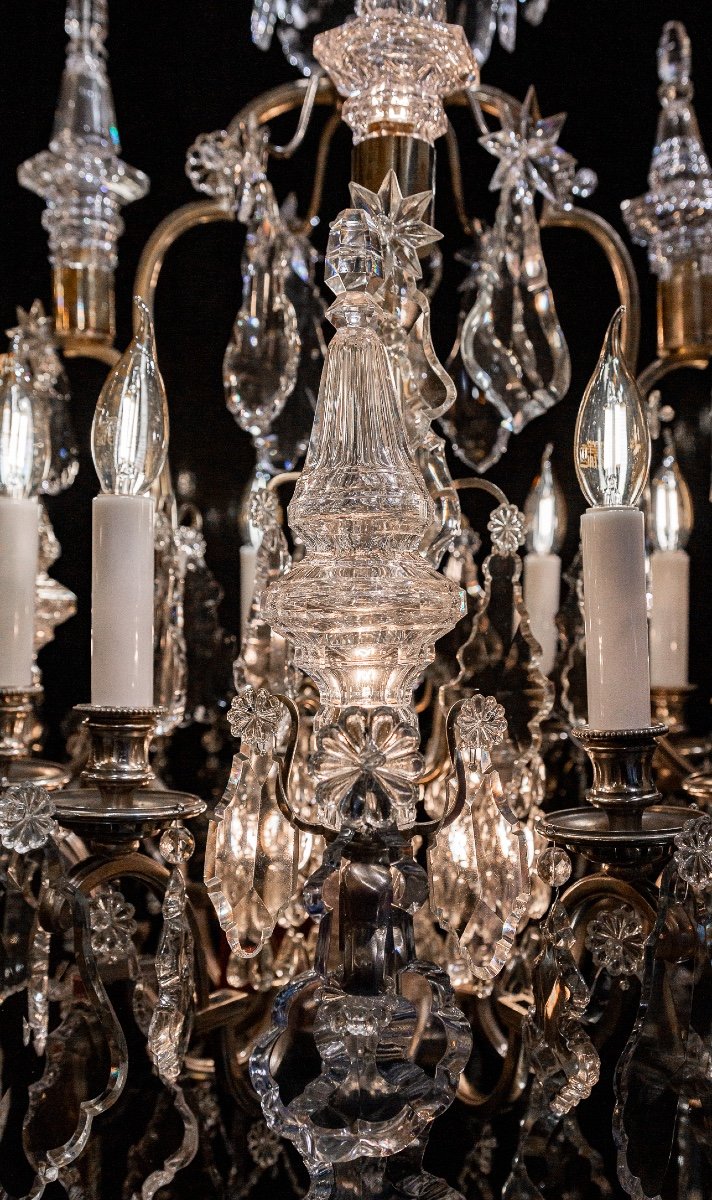 Henri Vian (1860-1905) - Louis XVI Style Silvered Bronze Chandelier Circa 1890 -photo-3