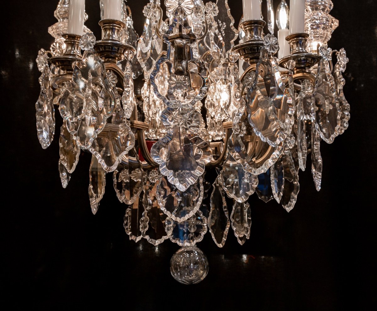 Henri Vian (1860-1905) - Louis XVI Style Silvered Bronze Chandelier Circa 1890 -photo-6