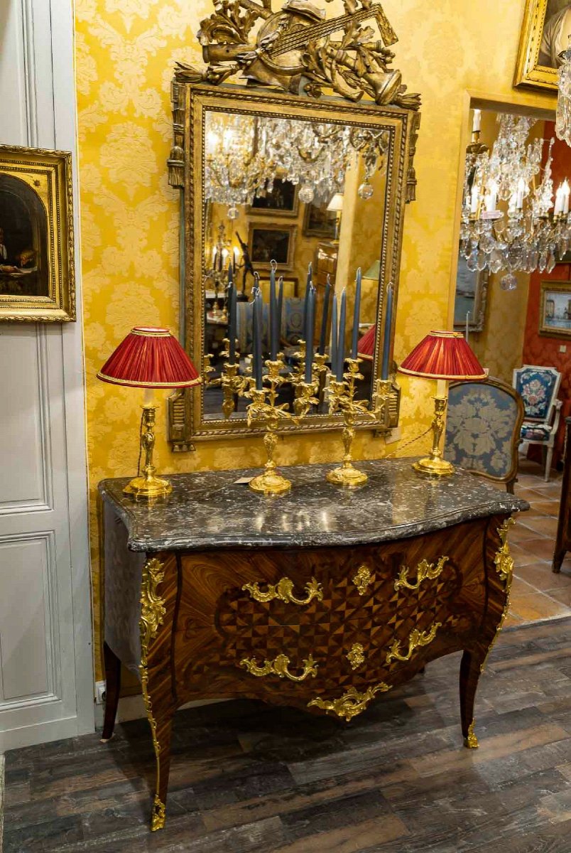 Gilles Joubert And Roger Vandercruse Known As Lacroix Marquetry Chest Of Drawers Circa 1755-photo-3