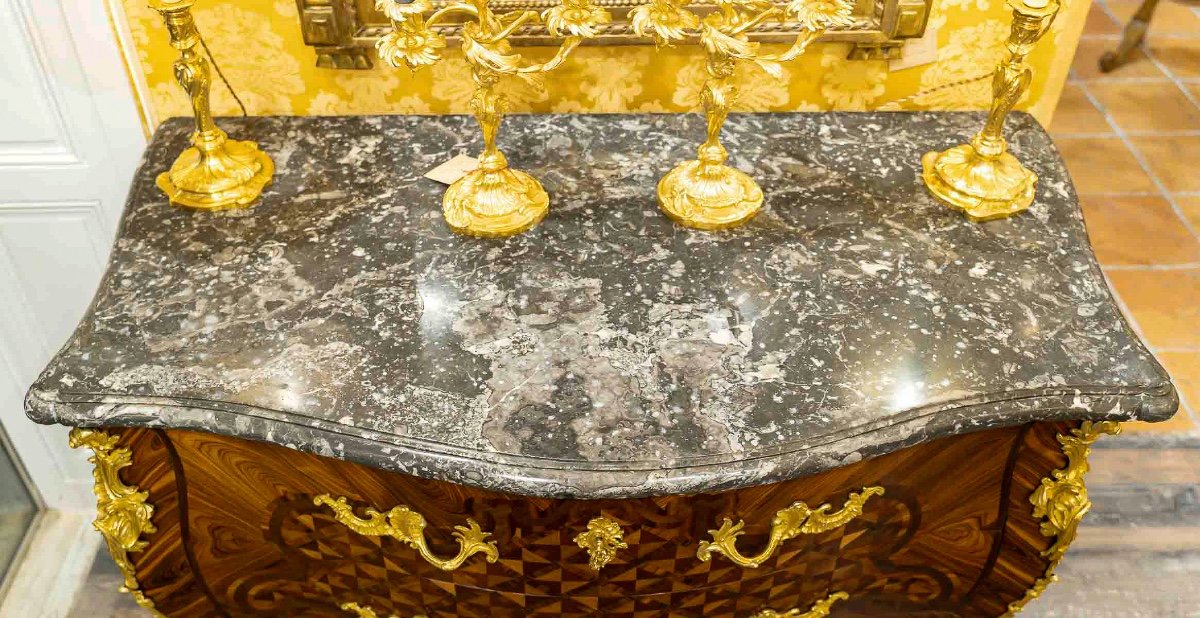 Gilles Joubert Et Roger Vandercruse Dit Lacroix Commode Sauteuse En Marqueterie Vers 1755-photo-4