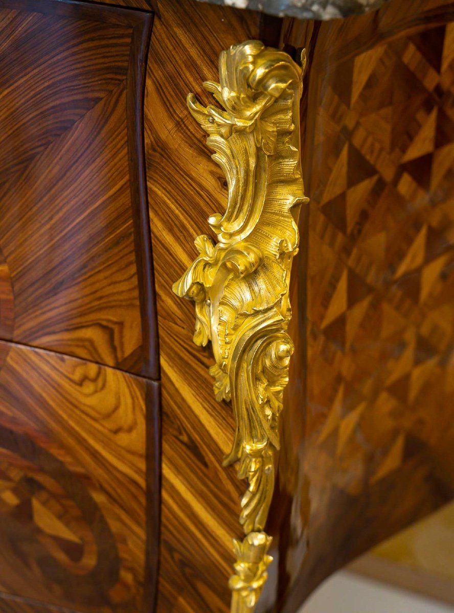 Gilles Joubert And Roger Vandercruse Known As Lacroix Marquetry Chest Of Drawers Circa 1755-photo-7