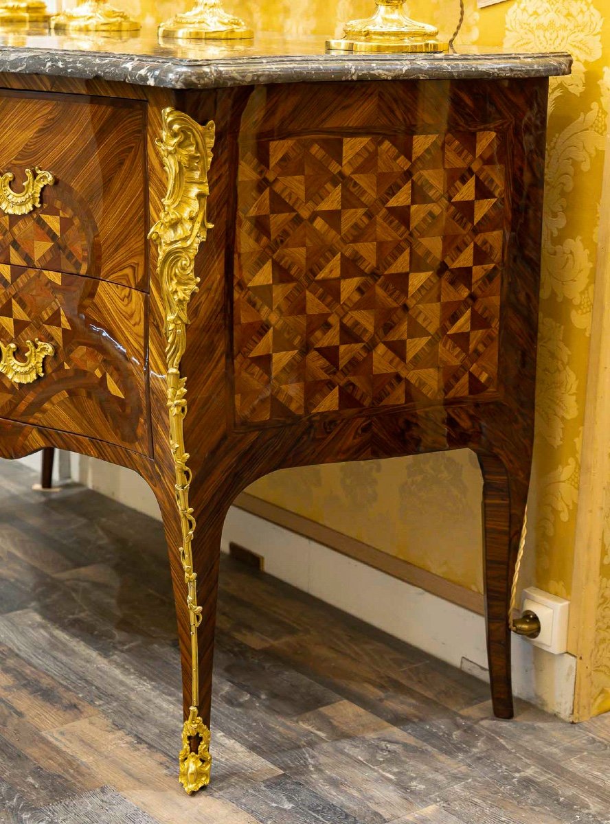 Gilles Joubert And Roger Vandercruse Known As Lacroix Marquetry Chest Of Drawers Circa 1755-photo-8