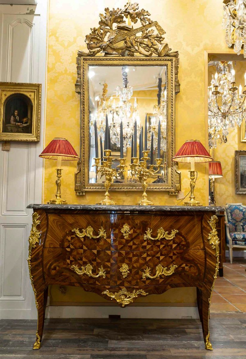 Gilles Joubert And Roger Vandercruse Known As Lacroix Marquetry Chest Of Drawers Circa 1755