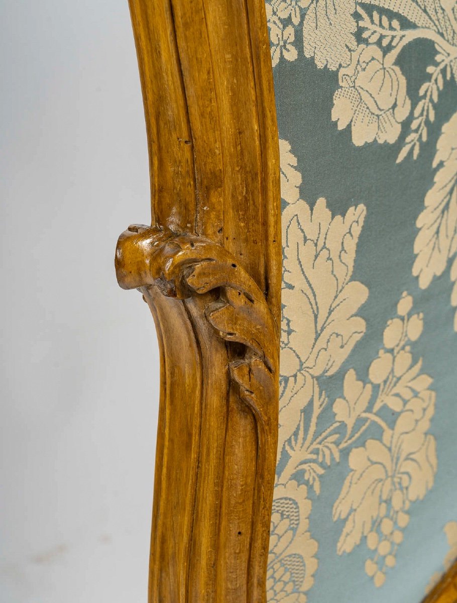 Louis XV Period Fireplace Screen With Carved, Molded And Shaped Walnut Frame, Circa 1740-photo-4