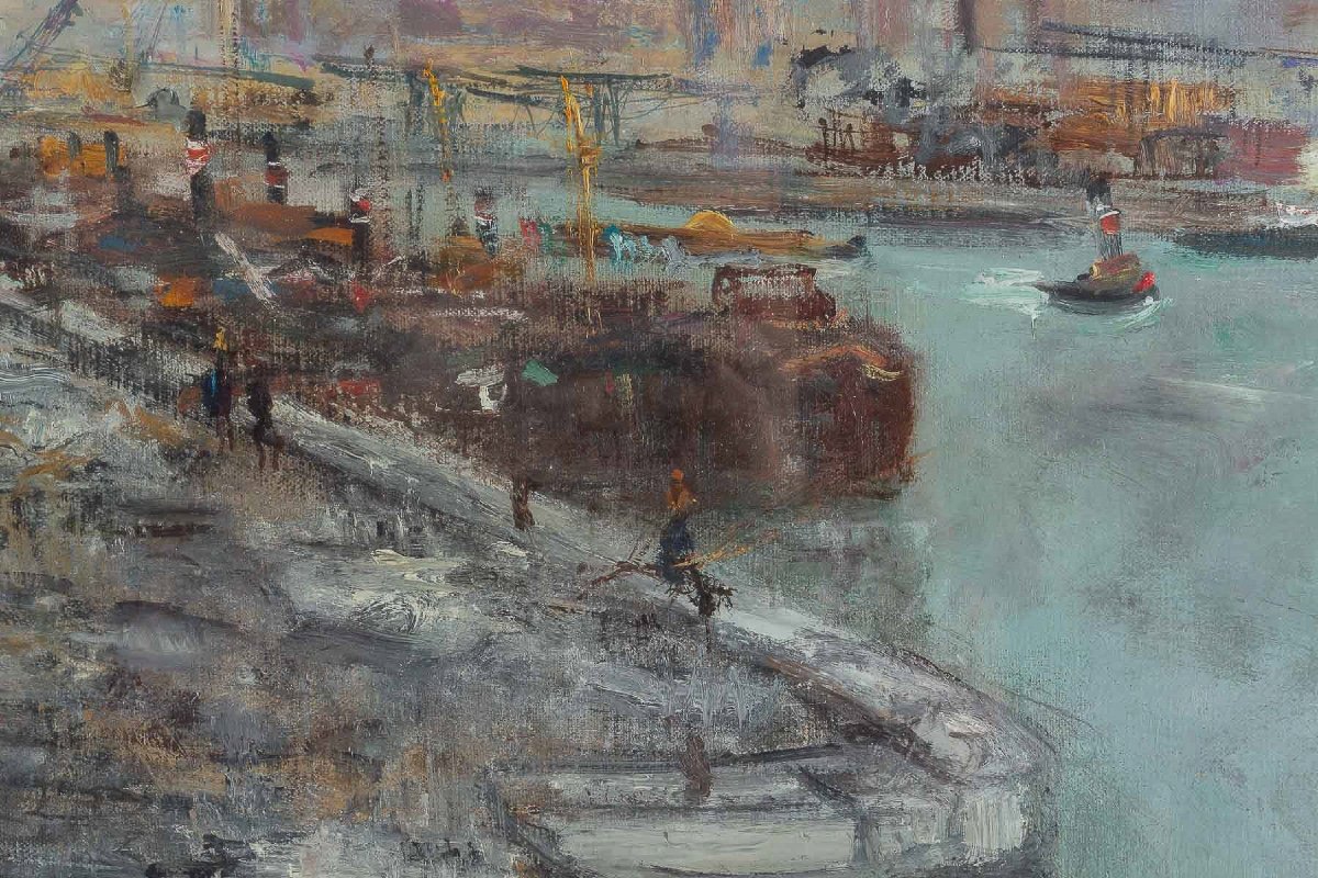 Serge Belloni (1925-2005) les Quais De Seine à Paris Huile Sur Toile Vers 1960-photo-5