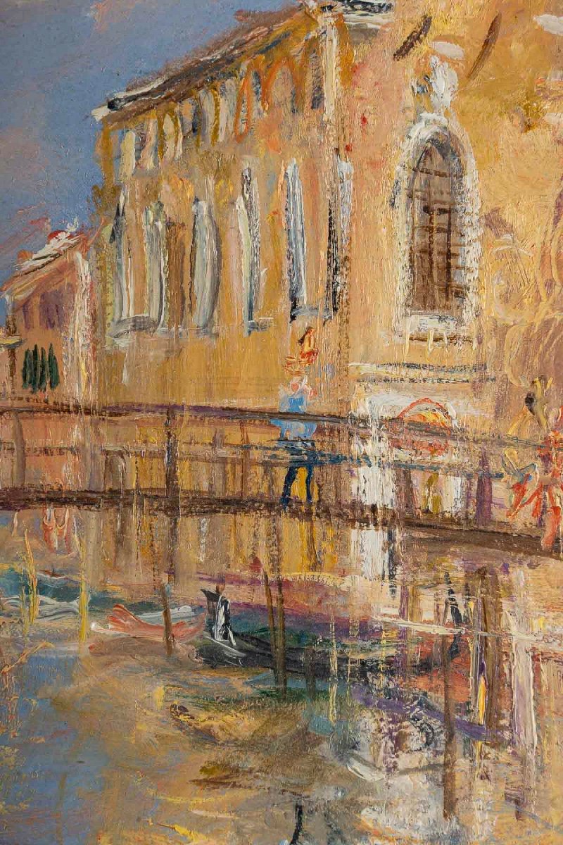 Serge Belloni (1925-2005) - View Of La Chiesetta Dell'abbazia Della Misericordia Oil Circa 1990-photo-1