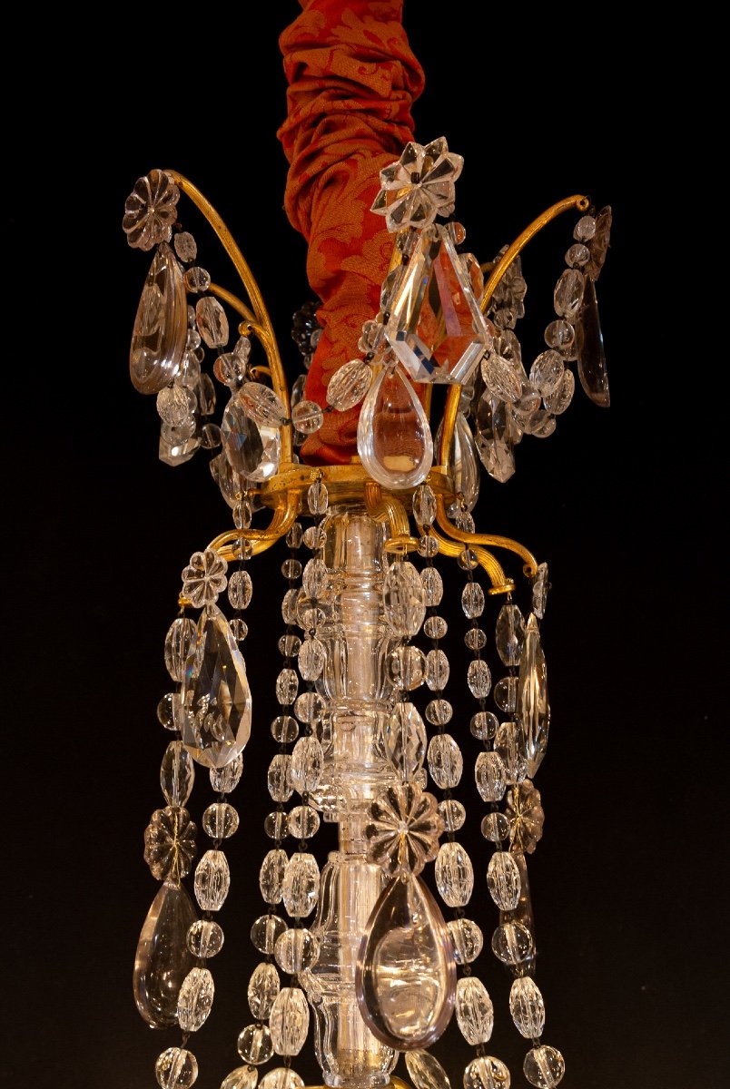 Marie-antoinette Louis XVI Style Gilt Bronze And Crystal Chandelier By Baccarat-photo-2