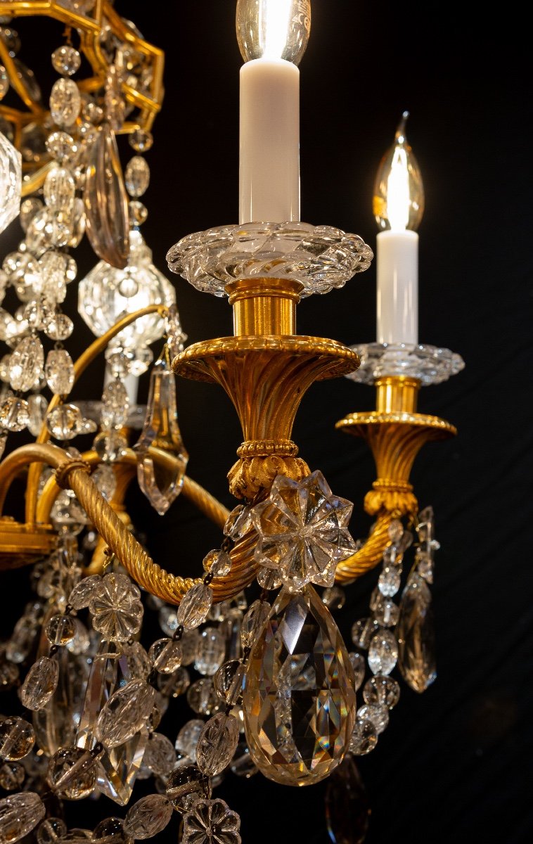 Marie-antoinette Louis XVI Style Gilt Bronze And Crystal Chandelier By Baccarat-photo-4