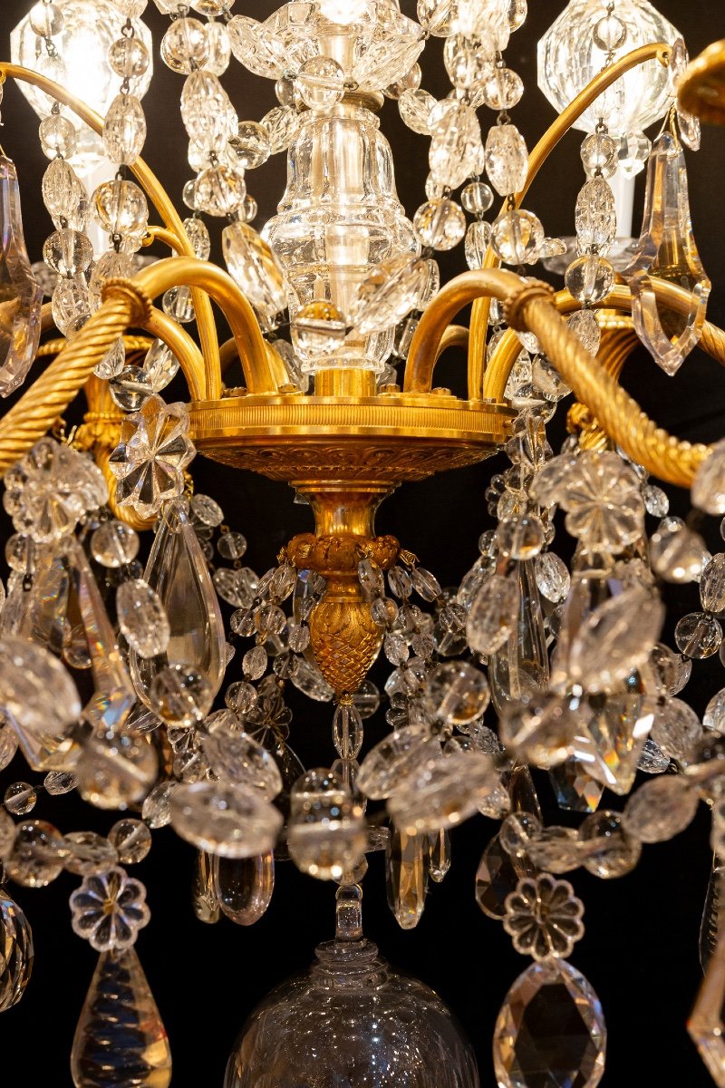 Marie-antoinette Louis XVI Style Gilt Bronze And Crystal Chandelier By Baccarat-photo-6