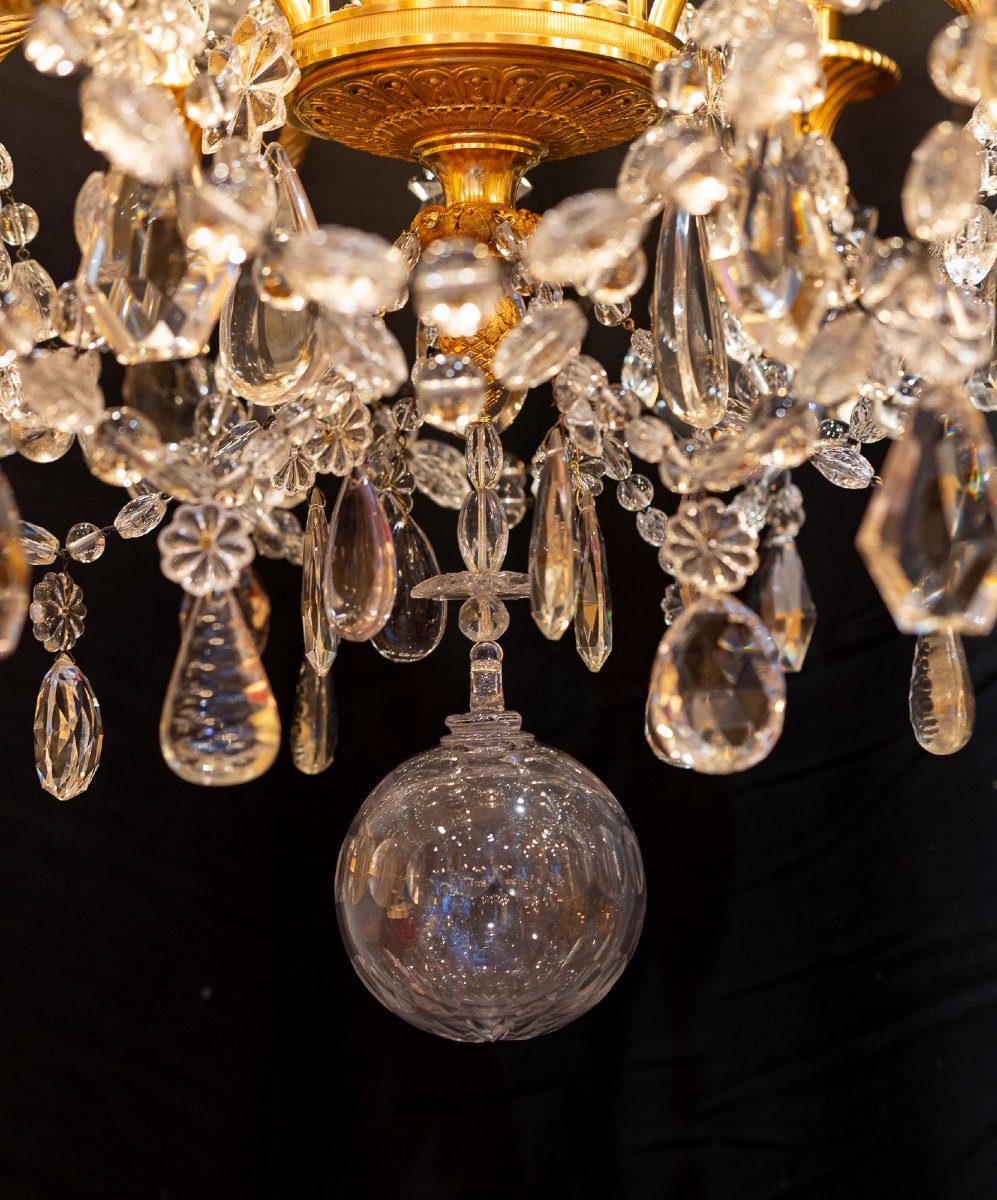 Marie-antoinette Louis XVI Style Gilt Bronze And Crystal Chandelier By Baccarat-photo-7