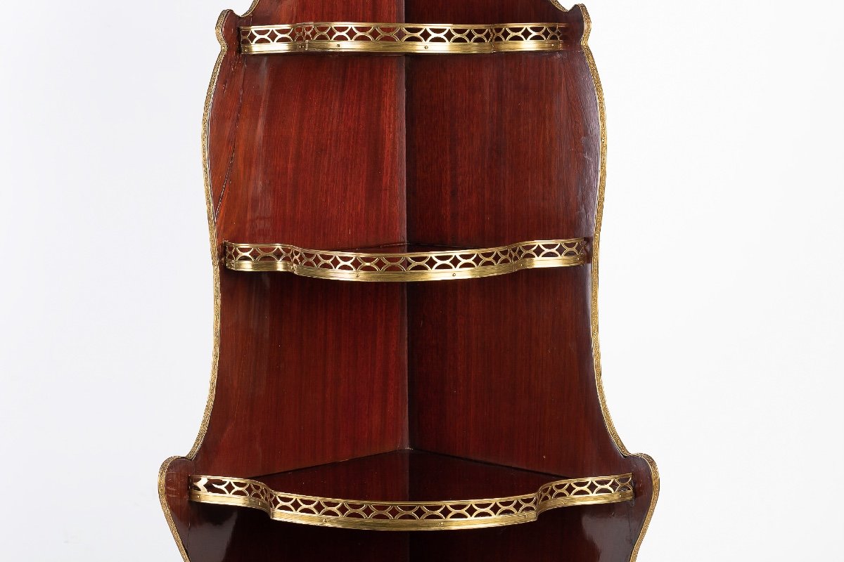 French Louis XVI Style Mahogany Corner With  Gilt Bronze Decoration Circa 1890-1900-photo-3