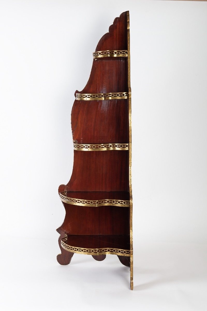 French Louis XVI Style Mahogany Corner With  Gilt Bronze Decoration Circa 1890-1900-photo-3