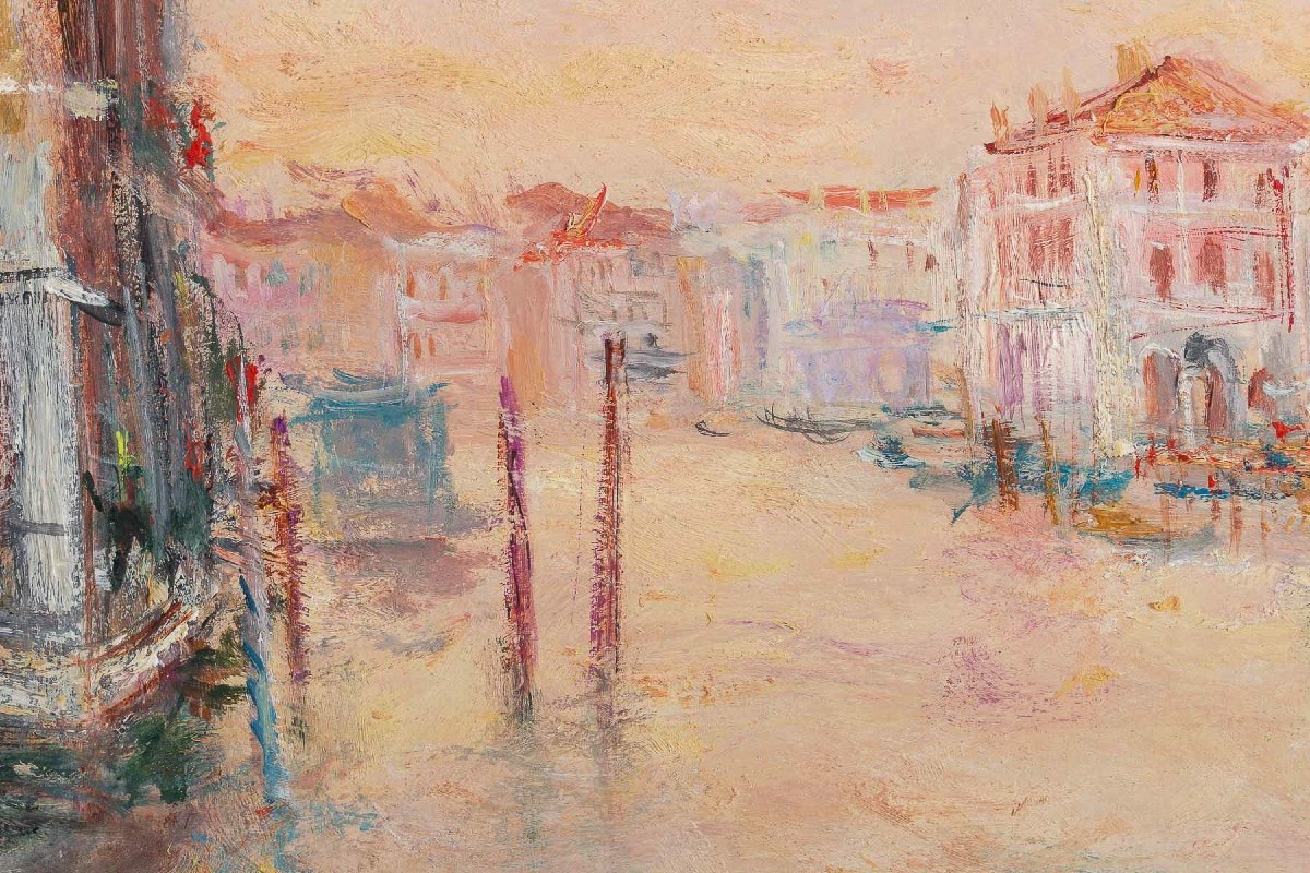 Serge Belloni (1925-2005) - L’aube Sur Venise Huile Sur Panneau Vers 1970-photo-3