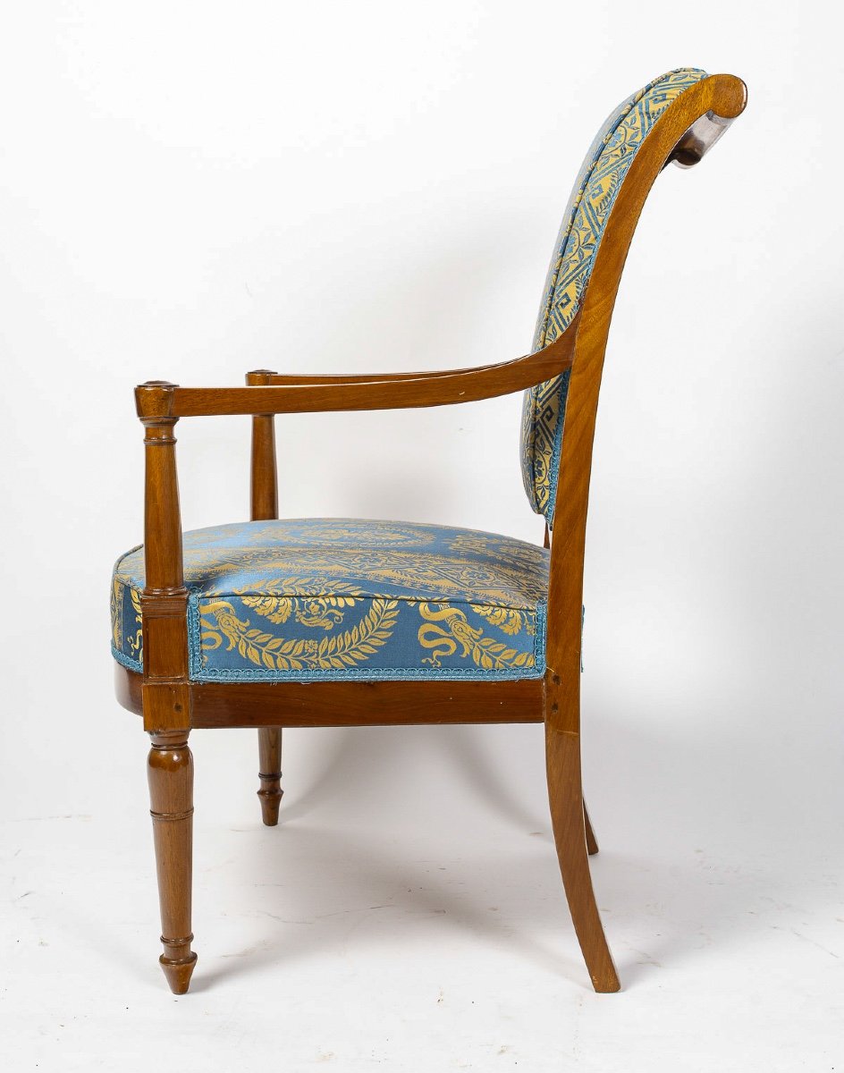 Georges Jacob Reçu Maitre En 1765 Quatre Fauteuils En Acajou époque Directoire Vers 1795-1799-photo-1