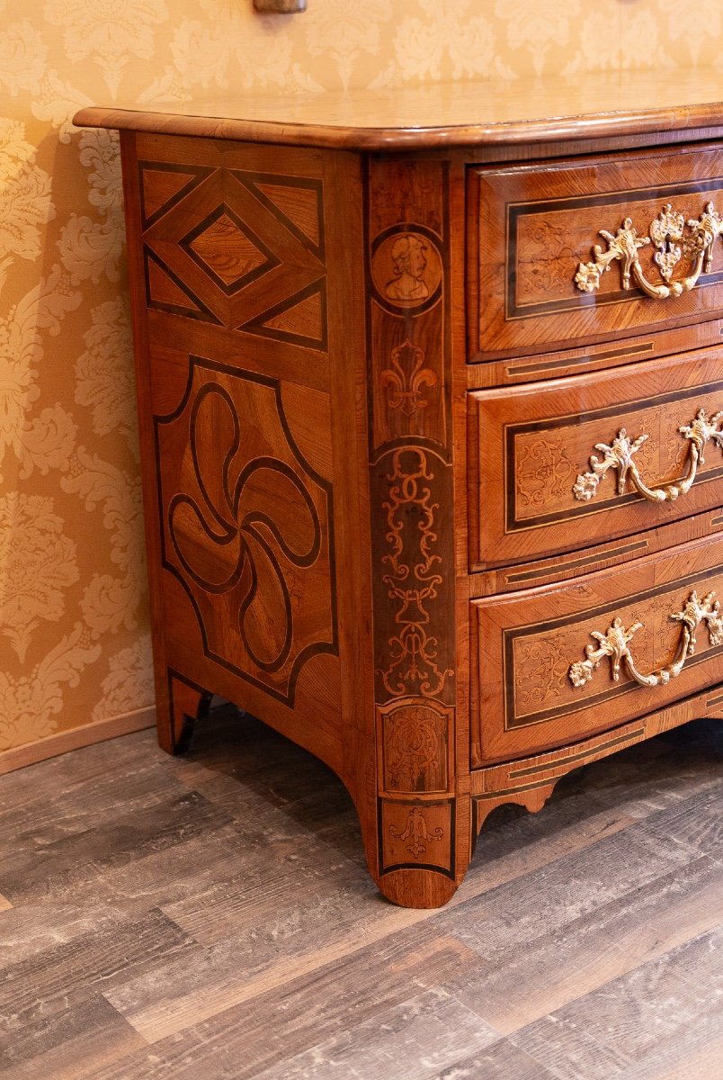 Commode En Marqueterie à Décor De Couronne Ducale D’époque Louis XIV Vers 1700-photo-2