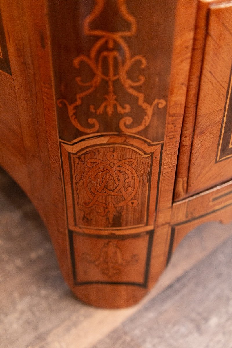 Commode En Marqueterie à Décor De Couronne Ducale D’époque Louis XIV Vers 1700-photo-4