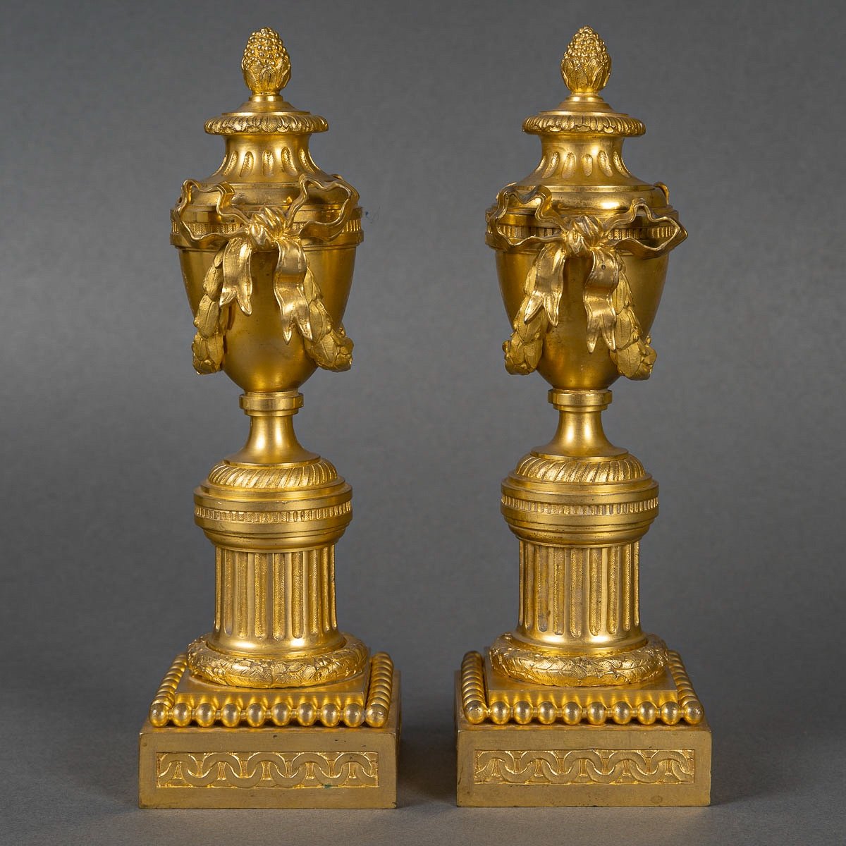 A Pair Of French Louis XVI Period Gilt Bronze Cassolettes Forming Candlesticks Circa 1780-photo-4